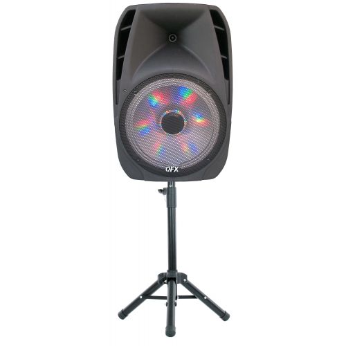  QFX 15 Inch Portable Bluetooth Party Loudspeaker with Wireless Microphone and Stand - PBX-61162