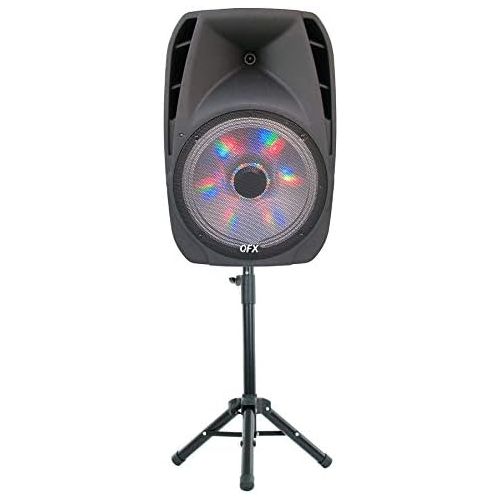  QFX PBX-61161 15 Portable Party Speaker with Wireless Microphone & Stand