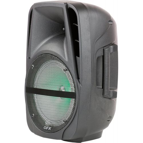  QFX PBX-61161 15 Portable Party Speaker with Wireless Microphone & Stand