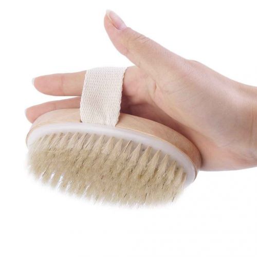  QHGstore Qhgstore Natural Bristle Dry Skin Body Brush Remove Dead Skin and toxins Cellulite Treatment Exfoliates Stimulates Blood Circulation Promote Healthy Glowing Skin
