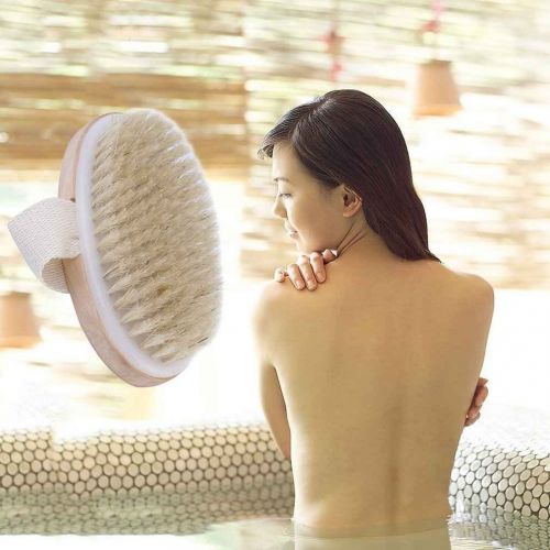  QHGstore Qhgstore Natural Bristle Dry Skin Body Brush Remove Dead Skin and toxins Cellulite Treatment Exfoliates Stimulates Blood Circulation Promote Healthy Glowing Skin