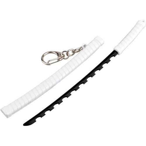  QHWJ Gift Props Sword Prop Keychain Toy Anime Ninja Knife Weapon Prop Katana Toys Model Keyring, for Demon Slayer Hashibira Inosuke, Katana Samurai Sword Prop Key Chain, 15 cm