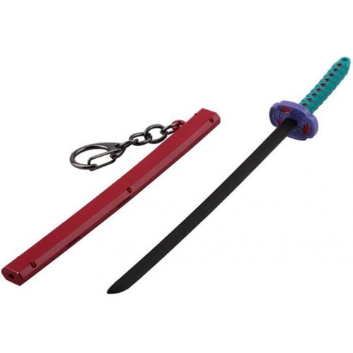  QHWJ Gift Props Sword Prop Keychain Toy Anime Ninja Knife Weapon Prop Katana Toys Model Keyring, for Demon Slayer Kokushibou, Armed Katana Samurai Sword Prop, 15 cm