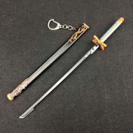 QHWJ Gift Props Sword Prop Keychain Toy Anime Ninja Knife Weapon Prop Katana Toys Model Keyring, for Demon Slayer Kochou Shinobu, Katana Samurai Sword Prop Key Chain, 22 cm