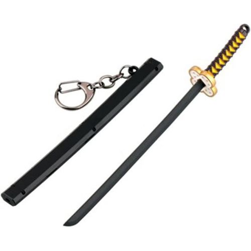  QHWJ Gift Props Sword Prop Keychain Toy Anime Ninja Knife Weapon Prop Katana Toys Model Keyring, for Demon Slayer Kaigaku, Katana Samurai Sword Prop Key Chain, 15 cm