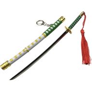 QHWJ Gift Props Sword Prop Keychain Toy Anime Ninja Knife Weapon Prop Katana Toys Model Keyring, for ONE Piece Tashigi, Katana Samurai Sword Prop Key Chain, 22 cm