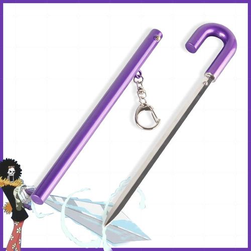  QHWJ Gift Props Sword Prop Keychain Toy Anime Ninja Knife Weapon Prop Katana Toys Model Keyring, for ONE Piece Brook, Katana Samurai Sword Prop Key Chain, 22 cm