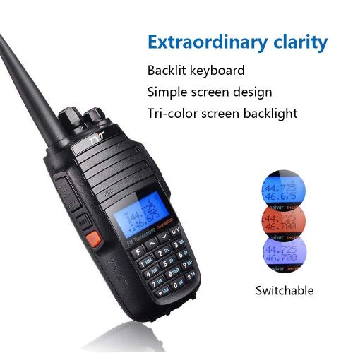  QIANGHONG TH-UV8000D Ultra-high Output Power 10W Long Range Walkie Talkies, with Cross-Band Repeater Function Dual Band Dual Display Dual Standby Two Way Radio, with USB Programming Cable an