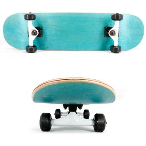  QIAOLI Skateboards for Beginners Four-Wheel Double Maple Deck Long Board Professional Skate Board with Skateboard Metal Bracket Scooter (Color : Blue)