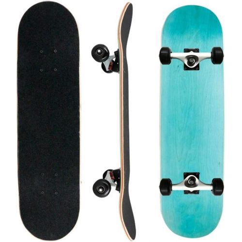  QIAOLI Skateboards for Beginners Four-Wheel Double Maple Deck Long Board Professional Skate Board with Skateboard Metal Bracket Scooter (Color : Blue)