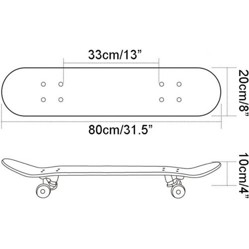  QIAOLI Skateboards for Beginners Four-Wheel Double Maple Deck Long Board Professional Skate Board with Skateboard Metal Bracket Scooter (Color : Red)