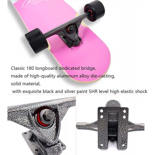  QIAOLI Four Rounds Skateboard Mute Skate Board Double Rocker Skateboard Non-Slip Hip-hop Board for Adult 8-Layer Maple (Color : D)