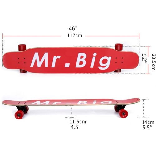  QIAOLI 8-Layer Maple Skateboard Double Rocker Four-Wheel Skate Board Special Hip-hop Board Anti-Skid Sandpaper Skateboard (Color : D)