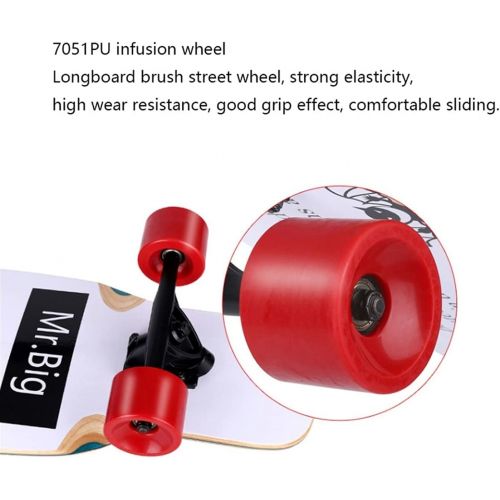  QIAOLI 8-Layer Maple Skateboard Double Rocker Four-Wheel Skate Board Special Hip-hop Board Anti-Skid Sandpaper Skateboard (Color : D)