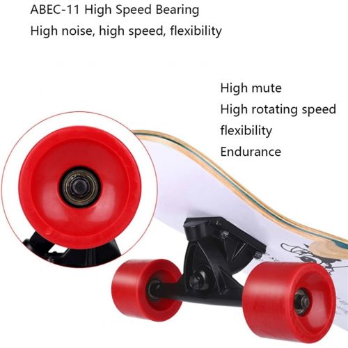  QIAOLI 8-Layer Maple Skateboard Double Rocker Four-Wheel Skate Board Special Hip-hop Board Anti-Skid Sandpaper Skateboard (Color : D)