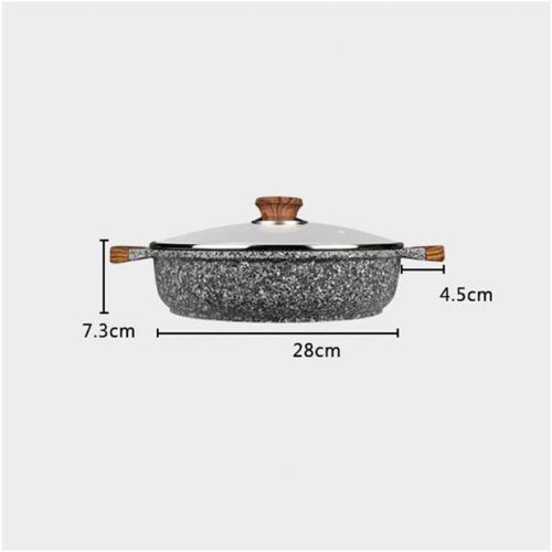  QIAOLI Frying Pan with Glass Lid 28cm Non-stick Frying Pan, Induction Hob Coating Omelette Pan, Stone Cookware Nonstick Pan with Lid for Induction Hob