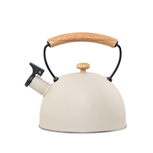  QIAOLI Tetsubin Tea Kettle Japanese Style Whistling Tea Kettle 2.8 Liter Stainless Steel Stovetop Tea Kettle with Wood Handle for Boiling Water Gift Stove Top Tea Kettle