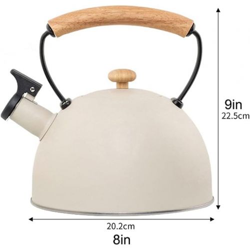  QIAOLI Tetsubin Tea Kettle Japanese Style Whistling Tea Kettle 2.8 Liter Stainless Steel Stovetop Tea Kettle with Wood Handle for Boiling Water Gift Stove Top Tea Kettle