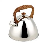 QIAOLI Tetsubin Tea Kettle Whistling Stovetop Tea Kettle Sliver Tea Pot Thicken Stainless Steel Tea Kettle Hot Water Fast to Boil with Wood Grain Handle Stove Top Tea Kettle