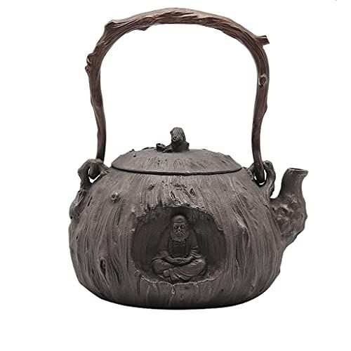  QIAOLI Tetsubin Tea Kettle Handmade Iron Tea Kettle Chinese Teakettle Teapot with Copper Handle for Electric Stove Gas Stove Wood Stove Stove Top Tea Kettle