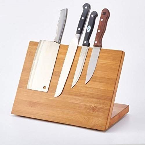  QIKEBamboo Magnetic Knife Block Stand Holder Strong magnetic Compatible with all size knife