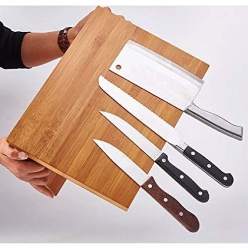  QIKEBamboo Magnetic Knife Block Stand Holder Strong magnetic Compatible with all size knife