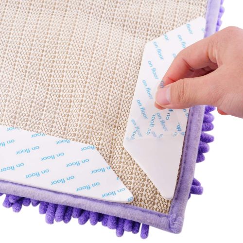  QILICHZ 16 pcs Reusable Washable Non Slip Rug Gripper Corner Carpet Adhesive Tape Anti Curling Grip for Home Living Room Bedroom