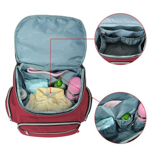  QIMIAOBABY Qimiaobaby Multi-Function Baby Diaper Bag Backpack with Changing Pad and Portable Insulated...