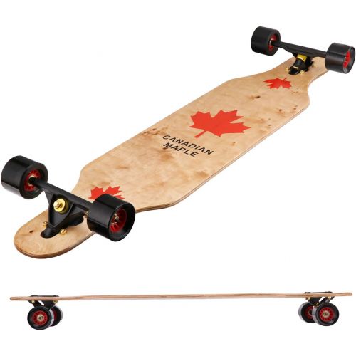  QingAn Longboard Skateboard, 41-Inch Downhill Skateboard Through Deck 8-Layer Maple, Complete Skateboard Cruiser