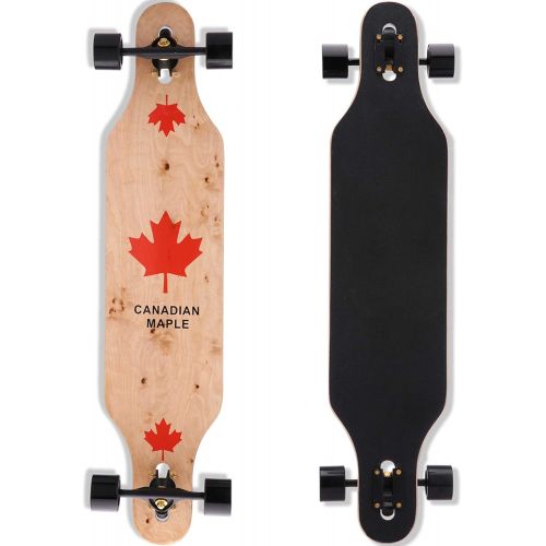  QingAn Longboard Skateboard, 41-Inch Downhill Skateboard Through Deck 8-Layer Maple, Complete Skateboard Cruiser