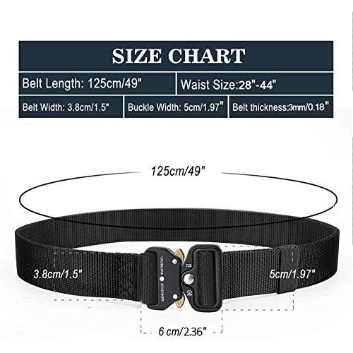  QINGYUN RONGQI 2 Pack Tactical Belt,Military Style Quick Release Belt,1.5 Nylon Riggers Belts for Men,Heavy-Duty Quick-Release Metal Buckle