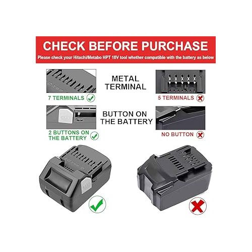  Battery Adapter for Hitachi & Metabo HPT 18V Lithium Cordless Tools, Converter for Makita BL1815 BL1830 18V Battery to Hitachi 18V BSL1815X BSL1815S BSL1830C Battery, to Metabo HPT 18V Battery