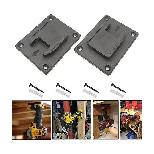  5Packs Tool Holders Dock/Mount for Dewalt 20V Drill and Fit for Milwaukee M18 18V Tools, Wall Mount Drill Tools Dock Holder Organization Storage Shelf Rack