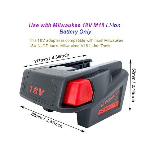  Battery Adapter Converter Compatible with Milwaukee M18 18V Li-ion Battery Convert to for Milwaukee V18 48-11-1830 Battery, 48-11-2200 48-11-2230 18V NI-CD Tool Battery Converter