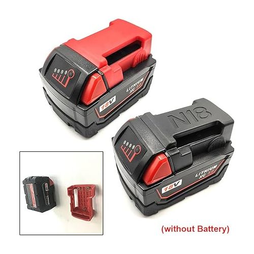  5 Pack Battery Ready Dock/Mount Holder for Milwaukee M18 Cordless Tools 18V Li-Ion Battery, Drill Battery Stealth Mounts Cover Hook Tools Organization Storage Shelf Rack (Black)
