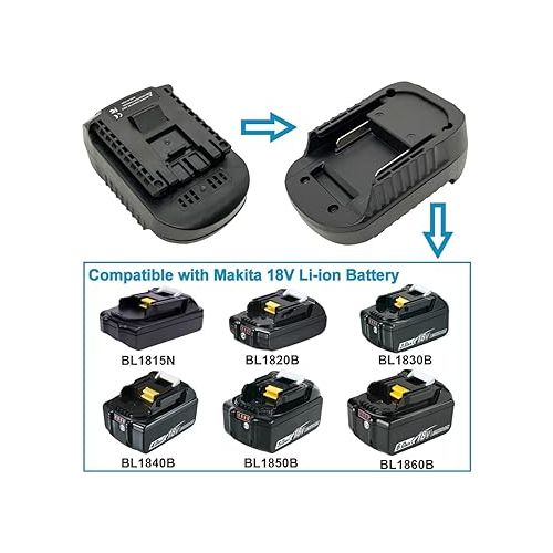  Battery Adapter for Makita to Bosch 18V Lithium-Ion Cordless Tool, Convert Makita 18V LXT Lithium-Ion Battery BL1830 BL1840 BL1850 BL1860 to Bosch 18V Li-ion Battery Converter BAT609 BAT612 BAT618