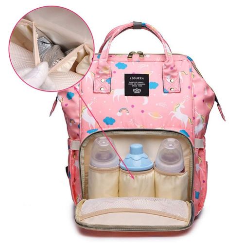  QIXINGHU Unicorn Multi-Function Diaper Bag for Baby Care Travel Backpack Wide Open Nappy Bags Handbags Lightweight Large Capacity