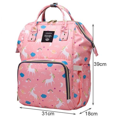  QIXINGHU Unicorn Multi-Function Diaper Bag for Baby Care Travel Backpack Wide Open Nappy Bags Handbags Lightweight Large Capacity