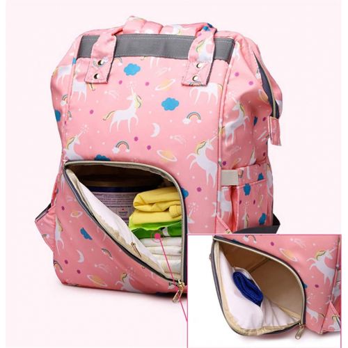  QIXINGHU Unicorn Multi-Function Diaper Bag for Baby Care Travel Backpack Wide Open Nappy Bags Handbags Lightweight Large Capacity