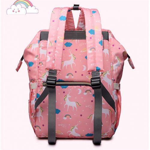  QIXINGHU Unicorn Multi-Function Diaper Bag for Baby Care Travel Backpack Wide Open Nappy Bags Handbags Lightweight Large Capacity