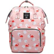 QIXINGHU Flamingo Multi-Function Diaper Bag for Baby Care Travel Backpack Wide Open Nappy Bags Handbags Large Capacity