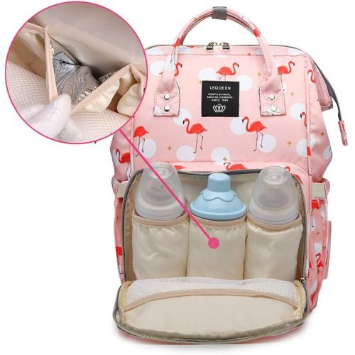  QIXINGHU Flamingo Multi-Function Diaper Bag for Baby Care Travel Backpack Wide Open Nappy Bags Handbags Large Capacity