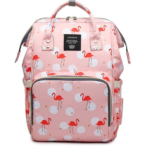  QIXINGHU Flamingo Multi-Function Diaper Bag for Baby Care Travel Backpack Wide Open Nappy Bags Handbags Large Capacity