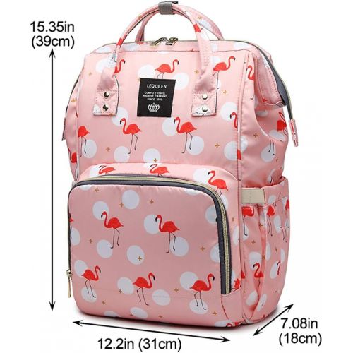  QIXINGHU Flamingo Multi-Function Diaper Bag for Baby Care Travel Backpack Wide Open Nappy Bags Handbags Large Capacity