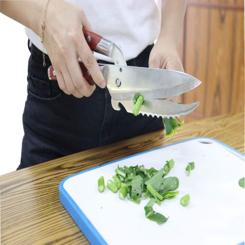  QIYANG Multipurpose Come-Apart Heavy Duty Kitchen Scissors With 6 Inch Chef Knife For Poultry,Fish,Vegetable,Bread and so on Household Use