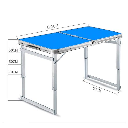  QJJML Outdoor Folding Table and Chair Set, Aluminum Folding Table, Easy to Clean, Picnic Light, Camp, Beach, Barbecue, Hiking, Tourism, Fishing,Silver