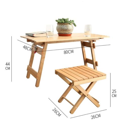  QJJML Outdoor Folding Table and Chair Set, Barbecue Picnic Table, Folding Storage, Lightweight and Portable, Pressure Resistant and Durable, Strong and Stable,B