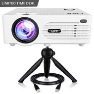 QKK 2400 Lux Mini Projector -Full HD LED Projector 1080P Supported, 50,000 Hour Lamp Life with 170 Display for Home Theater Entertainment, Video Projector HDMI,TV,SD Card,AV,VGA,US