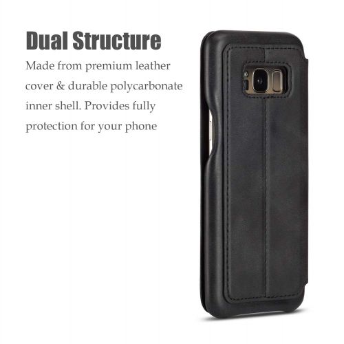  [아마존 핫딜]  [아마존핫딜]QLTYPRI Samsung Galaxy S8 Plus Huelle, Premium PU Leder Handyhuelle Ultra Duenne Ledertasche Magnetverschluss Standfunktion & Kartensfach Wallet Case Flip Schutzhuelle fuer Samsung Gala