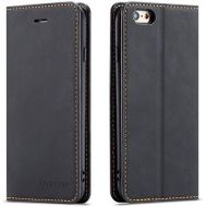 [아마존베스트]QLTYPRI iPhone 6 iPhone 6S Case, Premium PU Leather Cover TPU Bumper with Card Holder Kickstand Hidden Magnetic Adsorption Shockproof Flip Wallet Case for iPhone 6 iPhone 6S - Blac